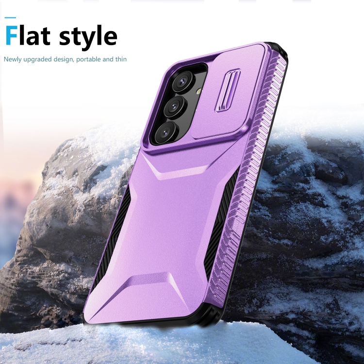 For Samsung Galaxy S25+ 5G / S24+ 5G Sliding Camshield Phone Case(Purple) For Samsung Galaxy S25+ 5G / S24+ 5G Sliding Camshield Phone Case(Purple)