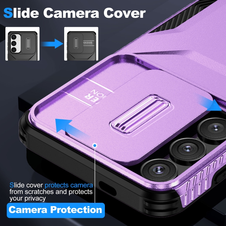 For Samsung Galaxy S25+ 5G / S24+ 5G Sliding Camshield Phone Case(Purple)