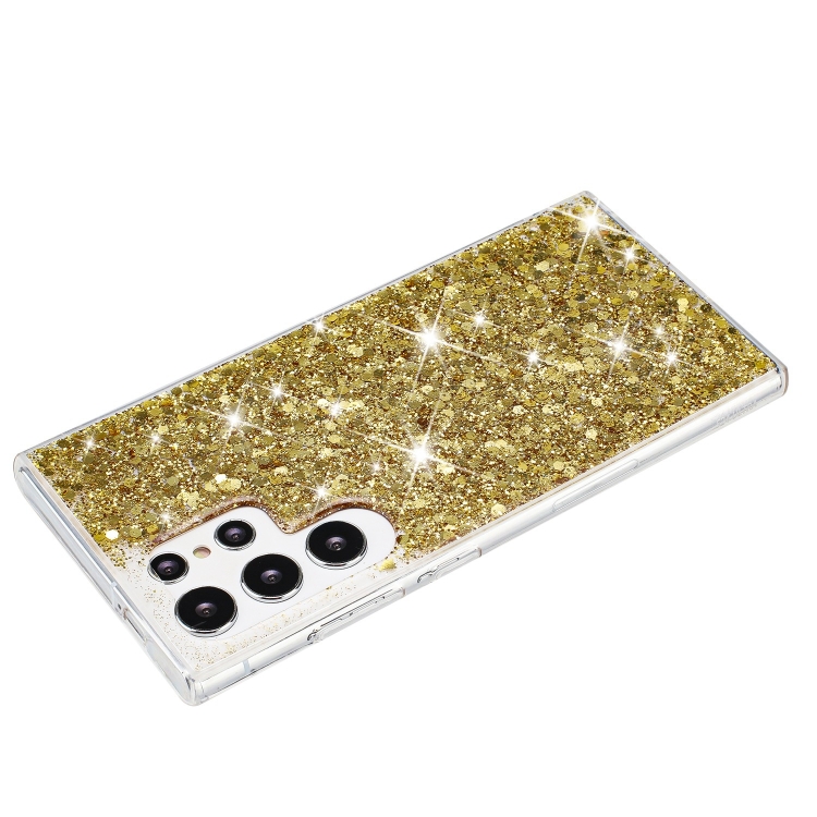 For Samsung Galaxy S24 Ultra 5G Transparent Frame Glitter Powder TPU Phone Case(Gold) For Samsung Galaxy S24 Ultra 5G Transparent Frame Glitter Powder TPU Phone Case(Gold)