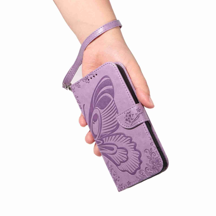For iPhone 16 Swallowtail Butterfly Embossed Leather Phone Case(Purple) For iPhone 16 Swallowtail Butterfly Embossed Leather Phone Case(Purple)