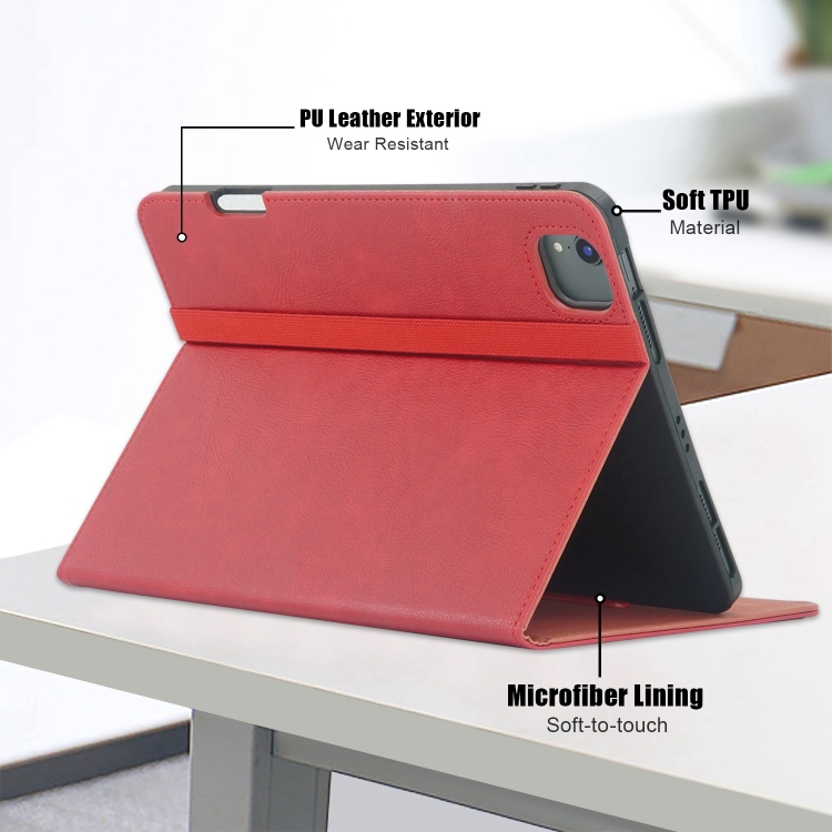 For iPad Air 11 2024 / Pro 11 2022 Front Stand Smart TPU Leather Tablet Case(Red) For iPad Air 11 2024 / Pro 11 2022 Front Stand Smart TPU Leather Tablet Case(Red)