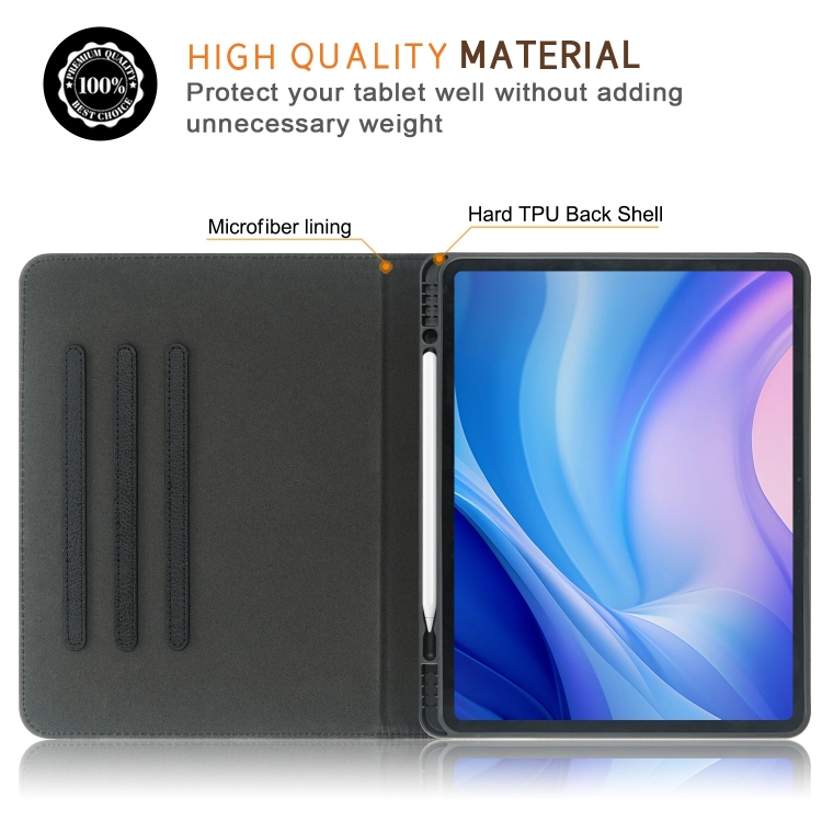 For iPad Air 13 2024 Front Stand Smart TPU Leather Tablet Case(Black)
