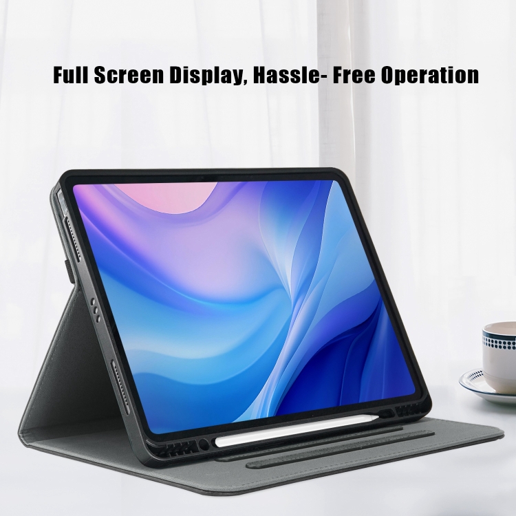 For iPad Air 13 2024 Front Stand Smart TPU Leather Tablet Case(Black)