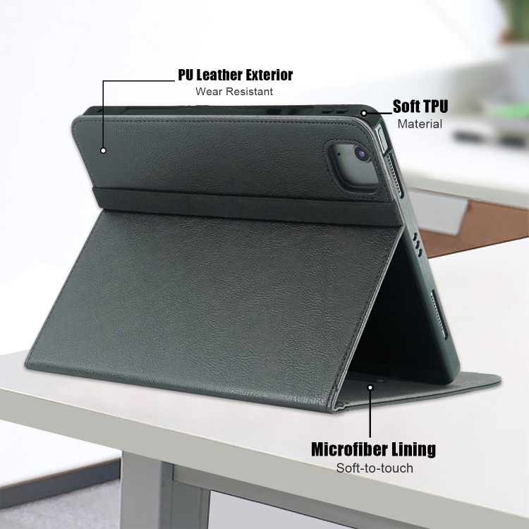 For iPad Air 13 2024 Front Stand Smart TPU Leather Tablet Case(Black)