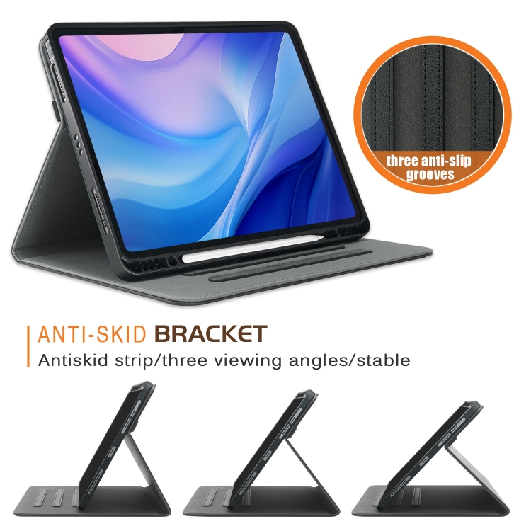 For iPad Air 13 2024 Front Stand Smart TPU Leather Tablet Case(Black)
