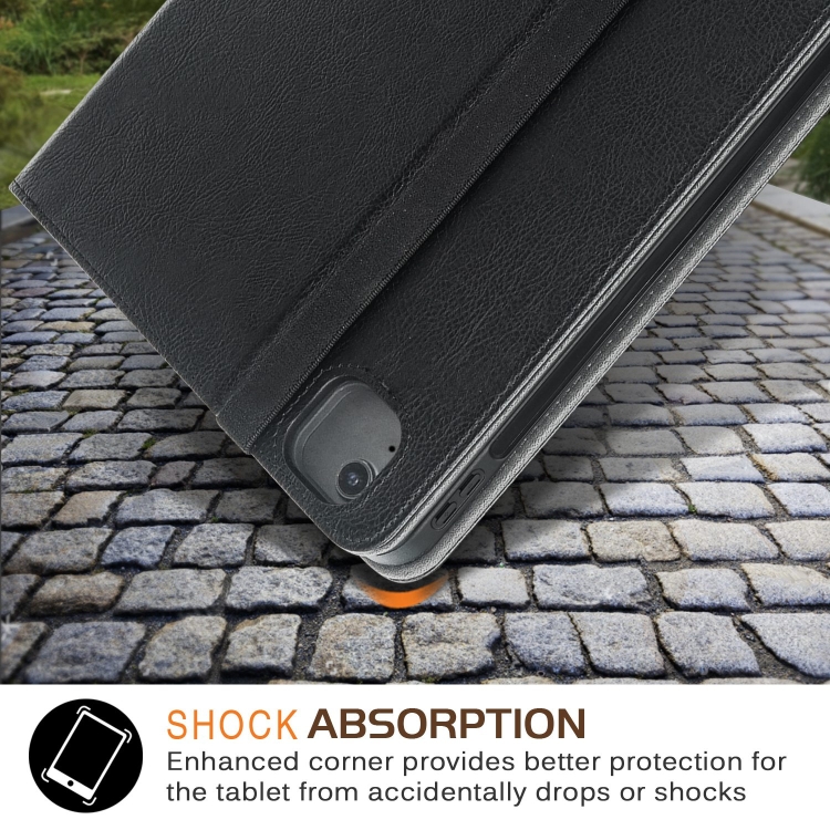 For iPad Air 13 2024 Front Stand Smart TPU Leather Tablet Case(Black)