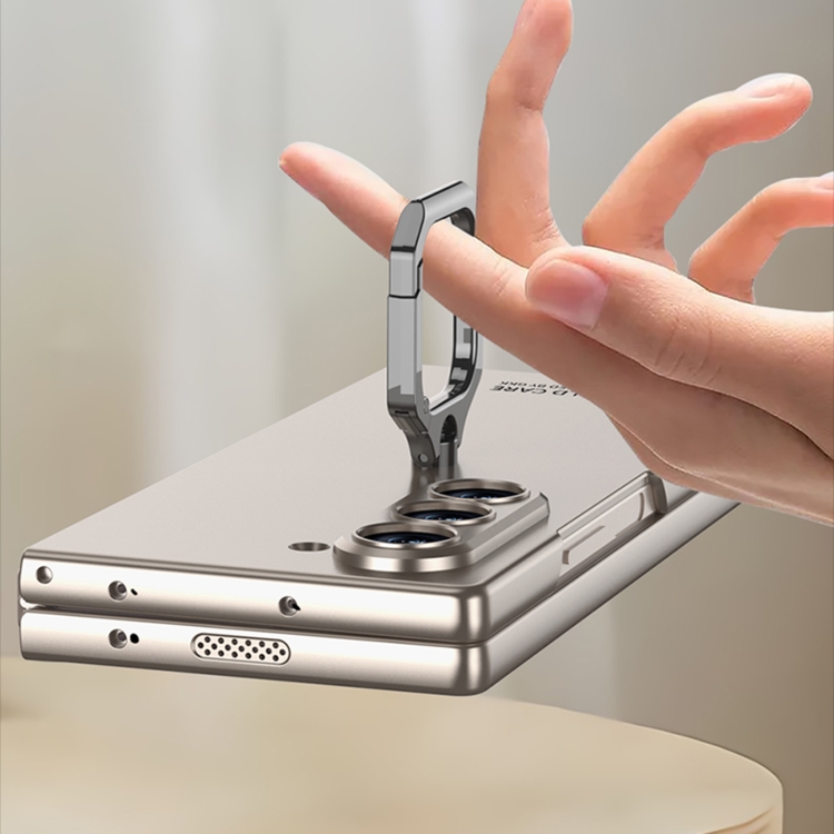 For Samsung Galaxy Z Fold6 GKK Integrated Accurate Hole Ultra-thin Square Ring Holder Phone Case(Silver) For Samsung Galaxy Z Fold6 GKK Integrated Accurate Hole Ultra-thin Square Ring Holder Phone Case(Silver)