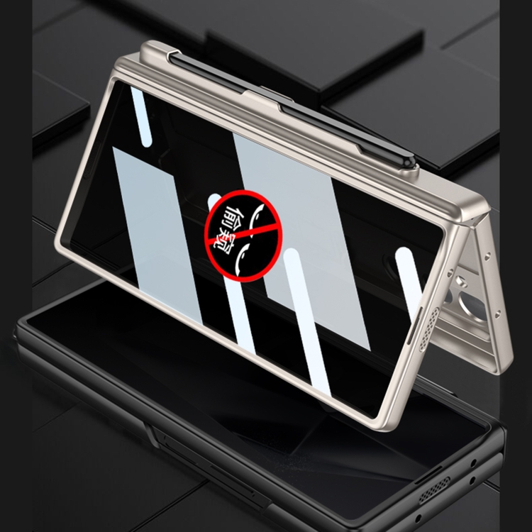 For Samsung Galaxy Z Fold6 GKK Integrated Anti Peep Full Coverage Magnetic Fold Phone Case with Pen Slot, Not Included Pen(Grey) For Samsung Galaxy Z Fold6 GKK Integrated Anti Peep Full Coverage Magnetic Fold Phone Case with Pen Slot, Not Included Pen(Grey)