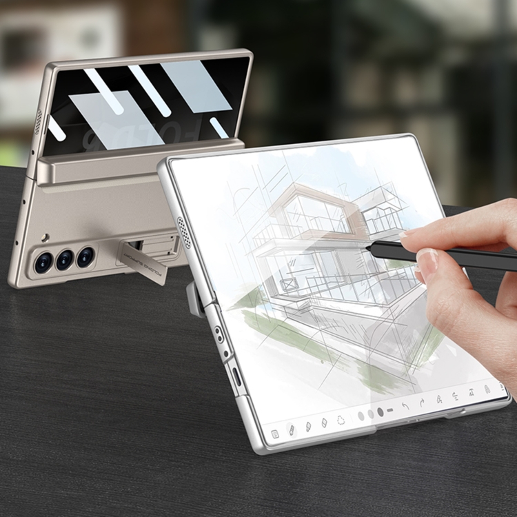 For Samsung Galaxy Z Fold6 GKK Integrated Anti Peep Full Coverage Magnetic Fold Phone Case with Pen Box, Not Included Pen(Grey) For Samsung Galaxy Z Fold6 GKK Integrated Anti Peep Full Coverage Magnetic Fold Phone Case with Pen Box, Not Included Pen(Grey)