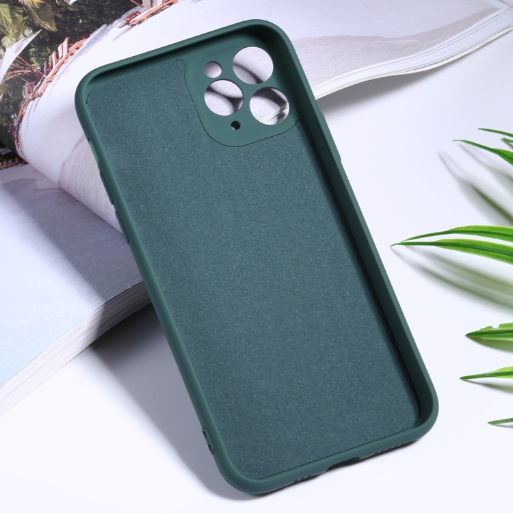 Sunsky For Iphone 11 Pro Silicone Camera Precision Hole Phone Protective Case Dark Green