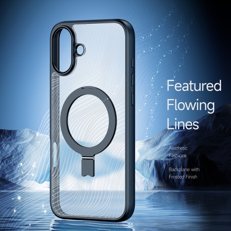 For iPhone 16 DUX DUCIS Aimo Mag Series MagSafe Ring Holder Frosted Phone Case(Black) For iPhone 16 DUX DUCIS Aimo Mag Series MagSafe Ring Holder Frosted Phone Case(Black)