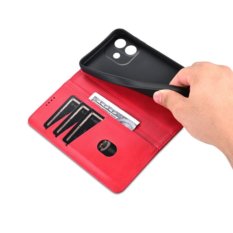 For Redmi Note 17 Pro 5G Global 163mm AZNS Magnetic Calf Texture Flip Leather Phone Case(Red)