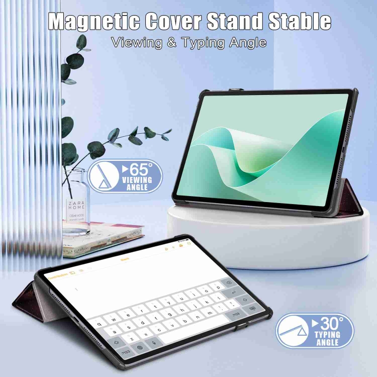 For Huawei MatePad Custer Texture Coloured Drawing 3-Fold