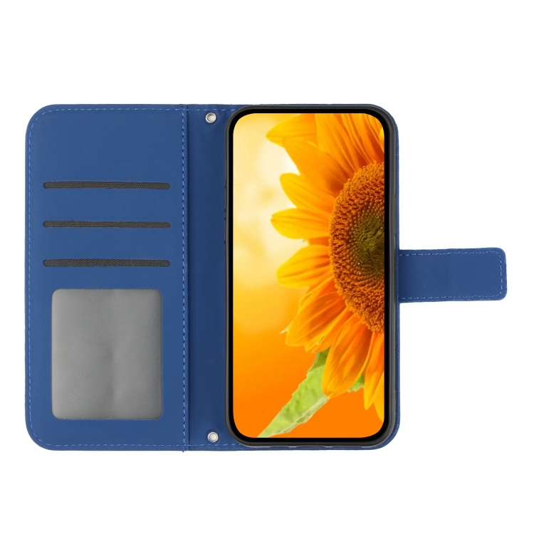 For Samsung Galaxy S24 FE Skin Feel Sun Flower Embossed Flip Leather Phone Case with Lanyard(Dark Blue) For Samsung Galaxy S24 FE Skin Feel Sun Flower Embossed Flip Leather Phone Case with Lanyard(Dark Blue)