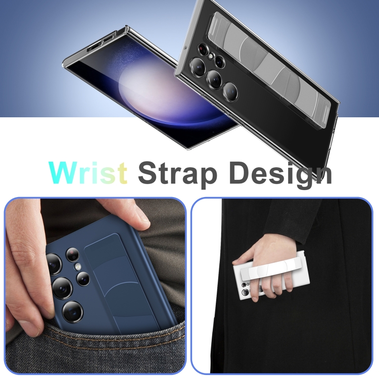 For Samsung Galaxy S23 Ultra 5G Silicone Wristband Holder Phone Case(Blue) For Samsung Galaxy S23 Ultra 5G Silicone Wristband Holder Phone Case(Blue)