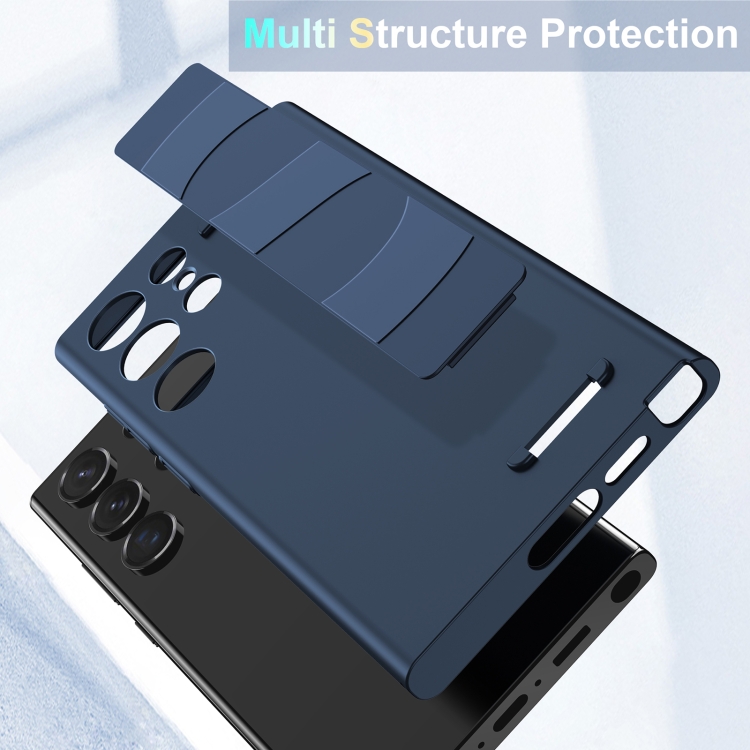 For Samsung Galaxy S23 Ultra 5G Silicone Wristband Holder Phone Case(Blue) For Samsung Galaxy S23 Ultra 5G Silicone Wristband Holder Phone Case(Blue)