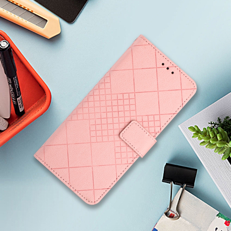 For Samsung Galaxy S24 FE Rhombic Grid Texture Leather Phone Case(Pink) For Samsung Galaxy S24 FE Rhombic Grid Texture Leather Phone Case(Pink)