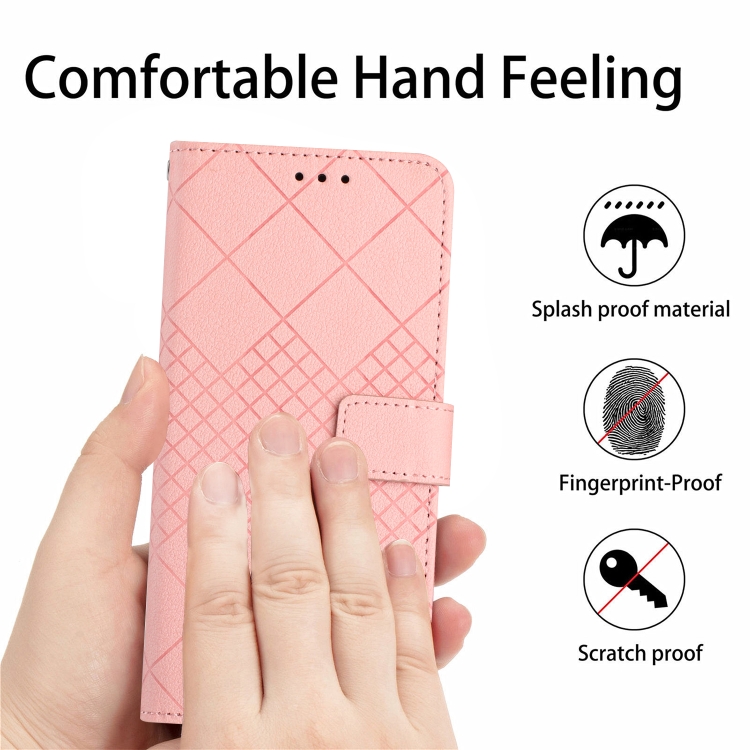 For Samsung Galaxy S24 FE Rhombic Grid Texture Leather Phone Case(Pink) For Samsung Galaxy S24 FE Rhombic Grid Texture Leather Phone Case(Pink)