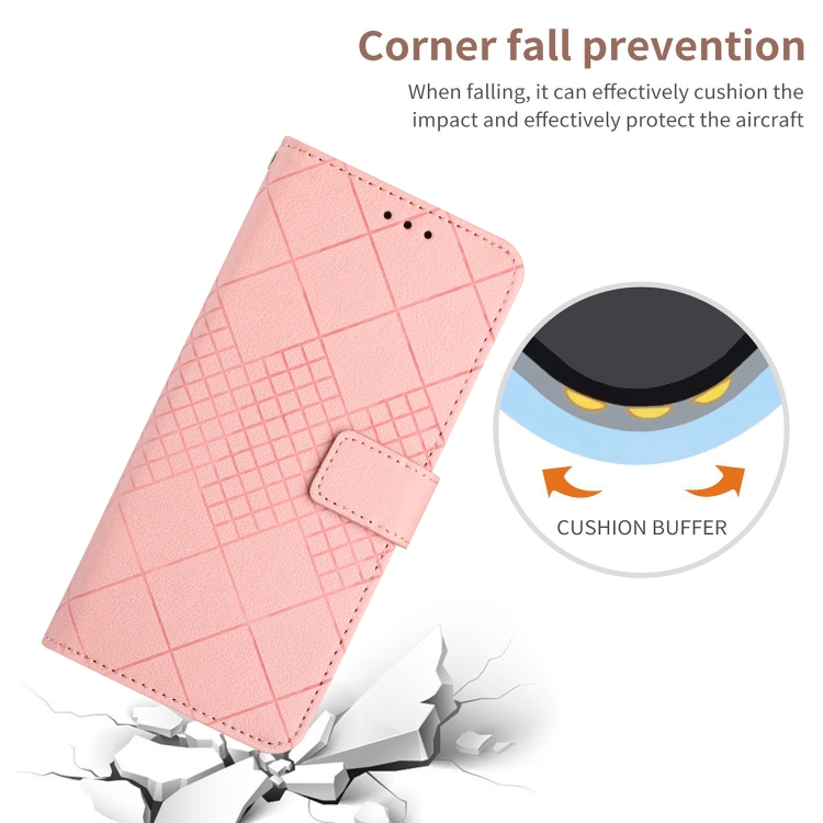 For Samsung Galaxy S24 FE Rhombic Grid Texture Leather Phone Case(Pink) For Samsung Galaxy S24 FE Rhombic Grid Texture Leather Phone Case(Pink)