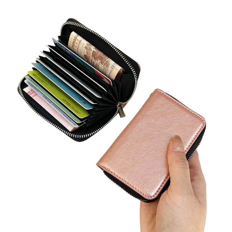 For iPhone 16 Solid Color Zipper 11-Card Slots Bag Phone Case with Lanyard(Rose Gold) For iPhone 16 Solid Color Zipper 11-Card Slots Bag Phone Case with Lanyard(Rose Gold)