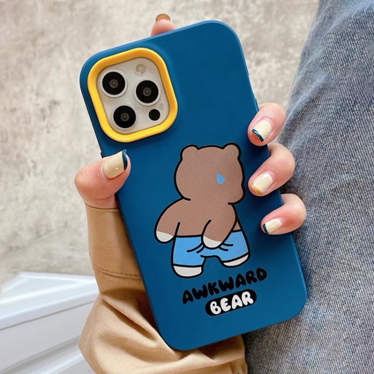 For iPhone 15 Awkward Bear PC Hybrid TPU Phone Case(Royal Blue) For iPhone 15 Awkward Bear PC Hybrid TPU Phone Case(Royal Blue)