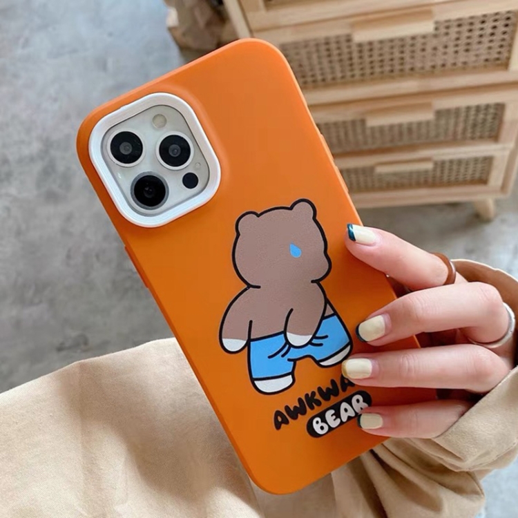 For iPhone 14 Plus Awkward Bear PC Hybrid TPU Phone Case(Orange) For iPhone 14 Plus Awkward Bear PC Hybrid TPU Phone Case(Orange)