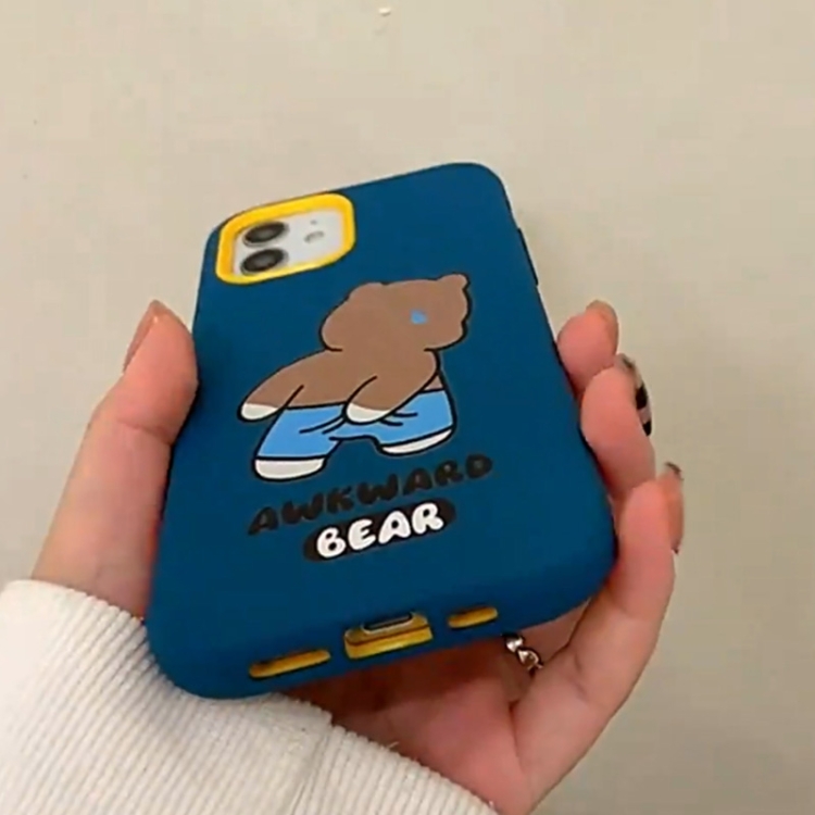 For iPhone 15 Awkward Bear PC Hybrid TPU Phone Case(Royal Blue) For iPhone 15 Awkward Bear PC Hybrid TPU Phone Case(Royal Blue)