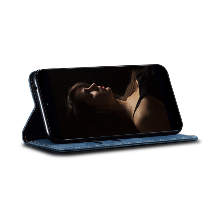 For Samsung Galaxy S24 FE 5G Denim Texture Casual Style Horizontal Flip Leather Case(Blue) For Samsung Galaxy S24 FE 5G Denim Texture Casual Style Horizontal Flip Leather Case(Blue)