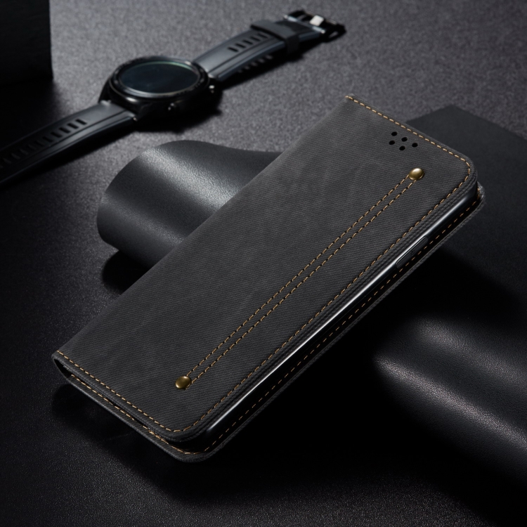 For Samsung Galaxy S25 Ultra 5G Denim Texture Casual Style Horizontal Flip Leather Case(Black) For Samsung Galaxy S25 Ultra 5G Denim Texture Casual Style Horizontal Flip Leather Case(Black)