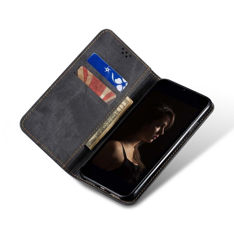 For Samsung Galaxy S25 Ultra 5G Denim Texture Casual Style Horizontal Flip Leather Case(Black) For Samsung Galaxy S25 Ultra 5G Denim Texture Casual Style Horizontal Flip Leather Case(Black)