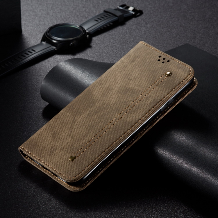 For Samsung Galaxy S24 Ultra 5G Denim Texture Casual Style Horizontal Flip Leather Case(Khaki) For Samsung Galaxy S24 Ultra 5G Denim Texture Casual Style Horizontal Flip Leather Case(Khaki)