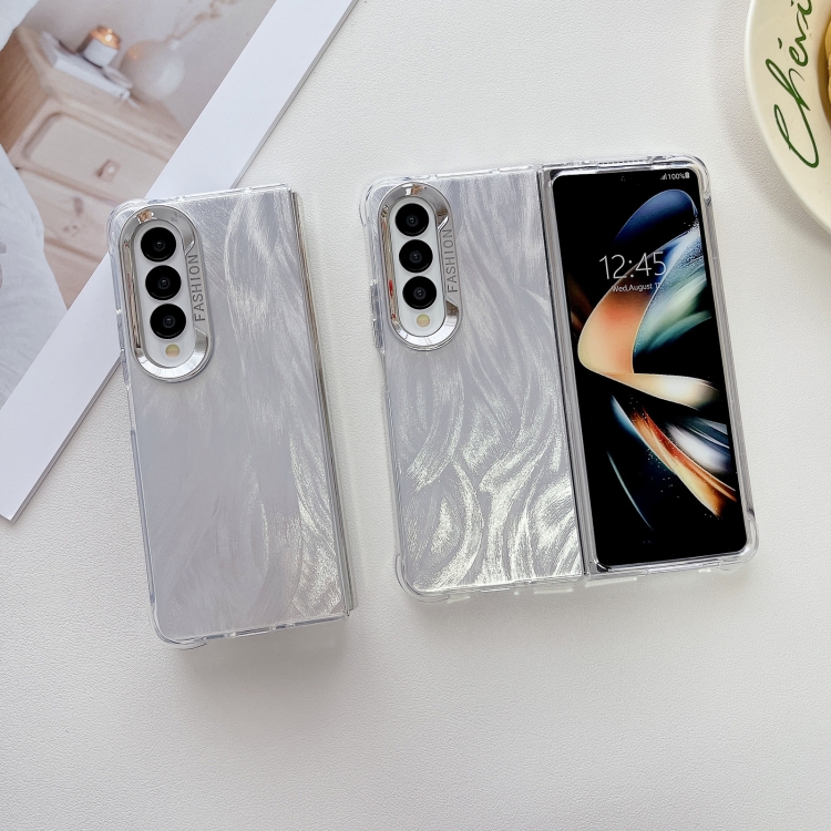 For Samsung Galaxy Z Fold5 5G Electroplating PC Airbag Shockproof Phone Case(Colorful Arc Tail Stripes) For Samsung Galaxy Z Fold5 5G Electroplating PC Airbag Shockproof Phone Case(Colorful Arc Tail Stripes)