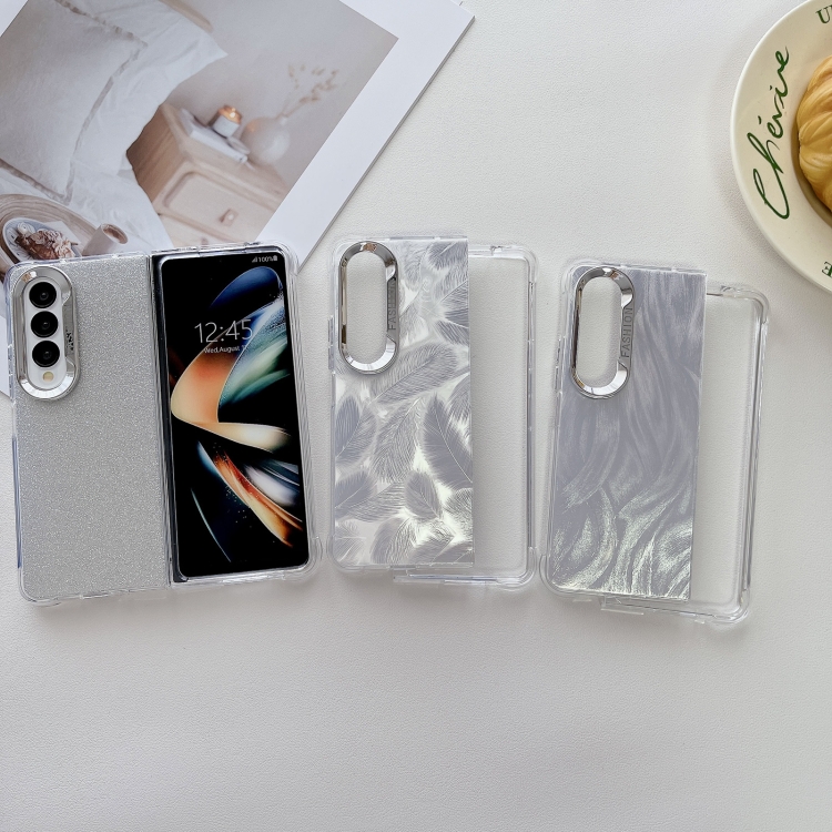 For Samsung Galaxy Z Fold5 5G Electroplating PC Airbag Shockproof Phone Case(Colorful Arc Tail Stripes) For Samsung Galaxy Z Fold5 5G Electroplating PC Airbag Shockproof Phone Case(Colorful Arc Tail Stripes)