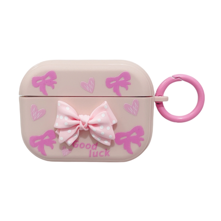 For AirPods Pro 2 3D Dot Bowknot Bluetooth Earphone Protective Case(Pink) For AirPods Pro 2 3D Dot Bowknot Bluetooth Earphone Protective Case(Pink)