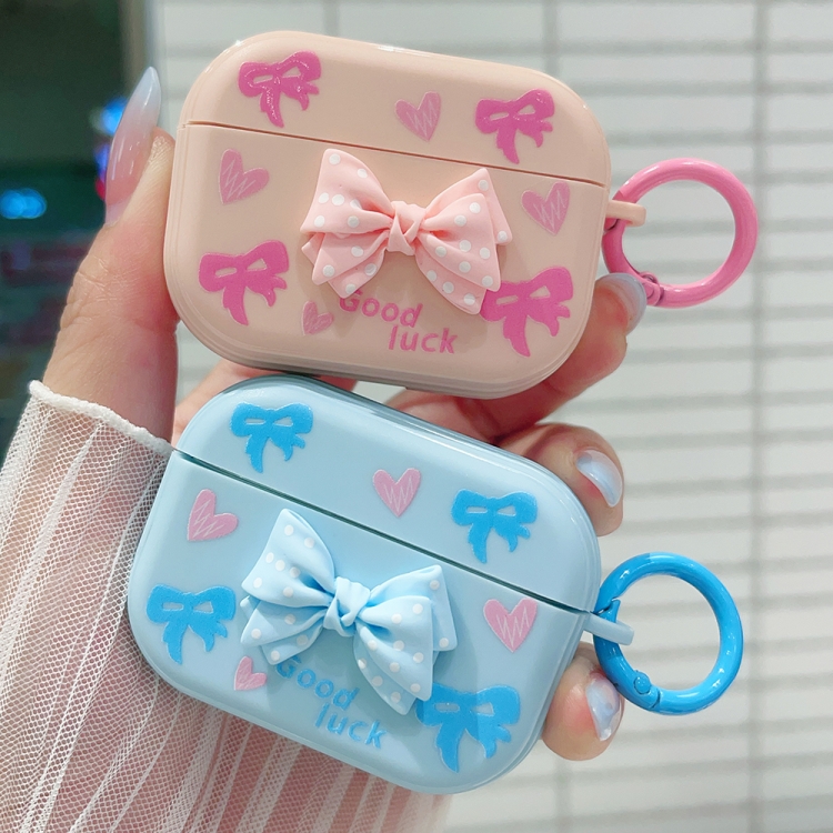 For AirPods Pro 2 3D Dot Bowknot Bluetooth Earphone Protective Case(Pink) For AirPods Pro 2 3D Dot Bowknot Bluetooth Earphone Protective Case(Pink)