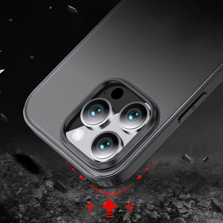 For iPhone 16 Pro Max Armor Clear TPU Hard PC Phone Case(Matte Black) For iPhone 16 Pro Max Armor Clear TPU Hard PC Phone Case(Matte Black)