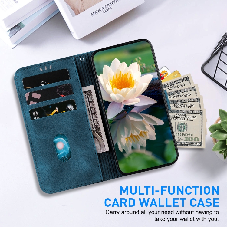 For Samsung Galaxy S21 Ultra 5G Lotus Embossed Leather Phone Case(Dark Blue) For Samsung Galaxy S21 Ultra 5G Lotus Embossed Leather Phone Case(Dark Blue)