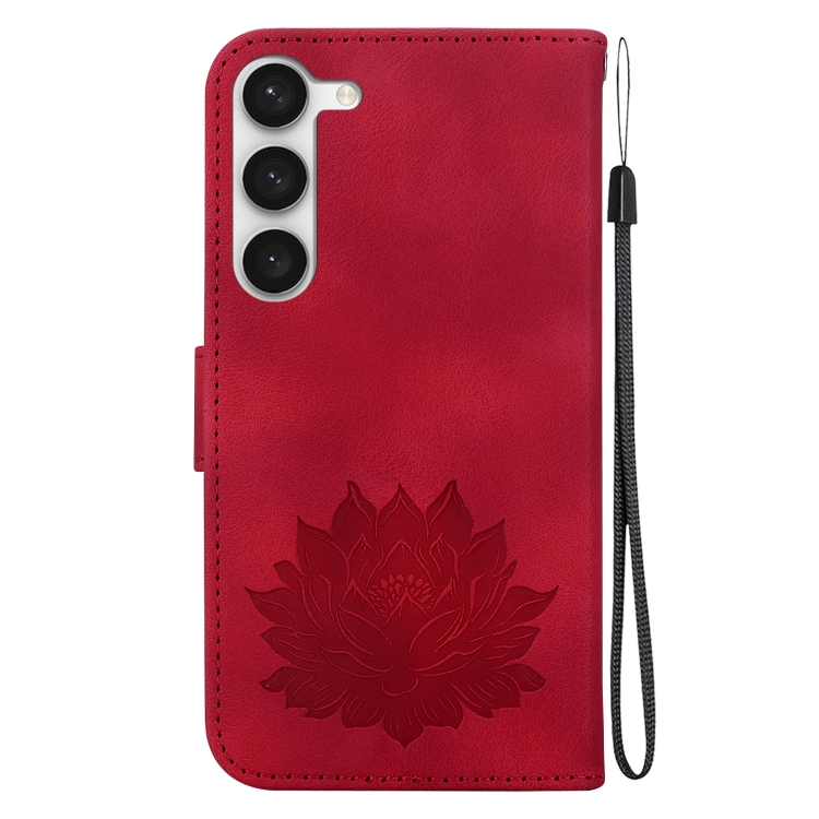 For Samsung Galaxy S23+ 5G Lotus Embossed Leather Phone Case(Red) For Samsung Galaxy S23+ 5G Lotus Embossed Leather Phone Case(Red)