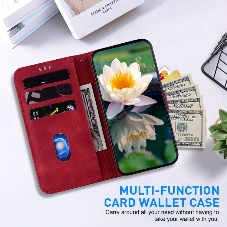 For Samsung Galaxy S23+ 5G Lotus Embossed Leather Phone Case(Red) For Samsung Galaxy S23+ 5G Lotus Embossed Leather Phone Case(Red)