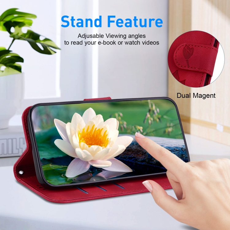 For Samsung Galaxy S23+ 5G Lotus Embossed Leather Phone Case(Red) For Samsung Galaxy S23+ 5G Lotus Embossed Leather Phone Case(Red)