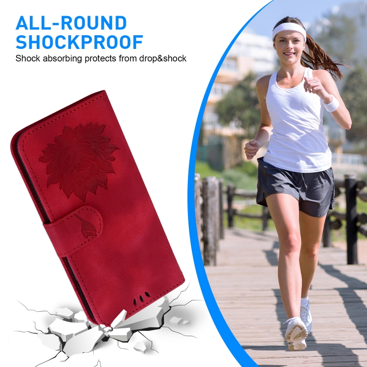 For Samsung Galaxy S23+ 5G Lotus Embossed Leather Phone Case(Red) For Samsung Galaxy S23+ 5G Lotus Embossed Leather Phone Case(Red)