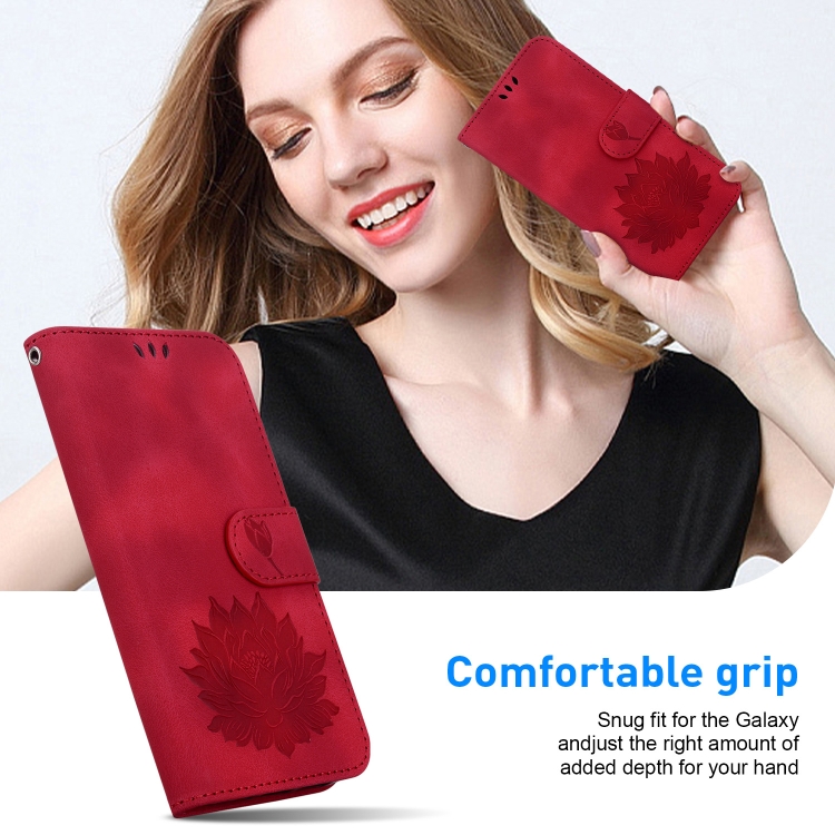 For Samsung Galaxy S23+ 5G Lotus Embossed Leather Phone Case(Red) For Samsung Galaxy S23+ 5G Lotus Embossed Leather Phone Case(Red)