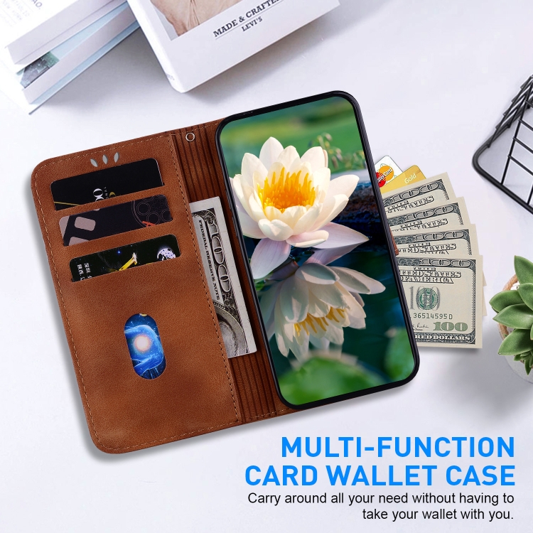 For Samsung Galaxy S24 Ultra 5G Lotus Embossed Leather Phone Case(Brown) For Samsung Galaxy S24 Ultra 5G Lotus Embossed Leather Phone Case(Brown)