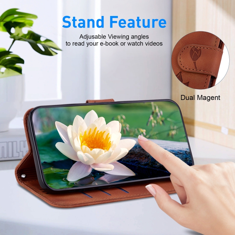 For Samsung Galaxy S24 Ultra 5G Lotus Embossed Leather Phone Case(Brown) For Samsung Galaxy S24 Ultra 5G Lotus Embossed Leather Phone Case(Brown)