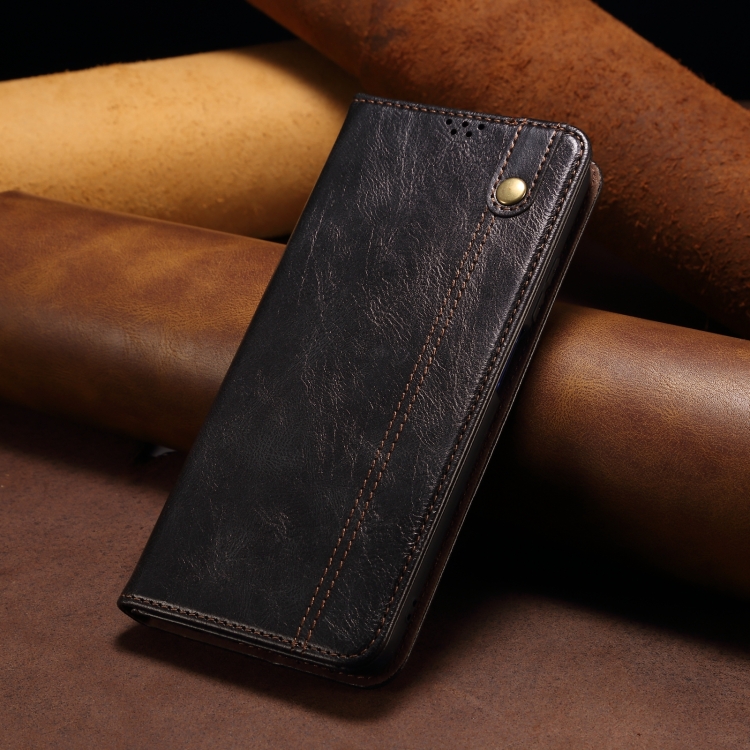 For Samsung Galaxy S25 5G Oil Wax Crazy Horse Texture Leather Phone Case(Black) For Samsung Galaxy S25 5G Oil Wax Crazy Horse Texture Leather Phone Case(Black)