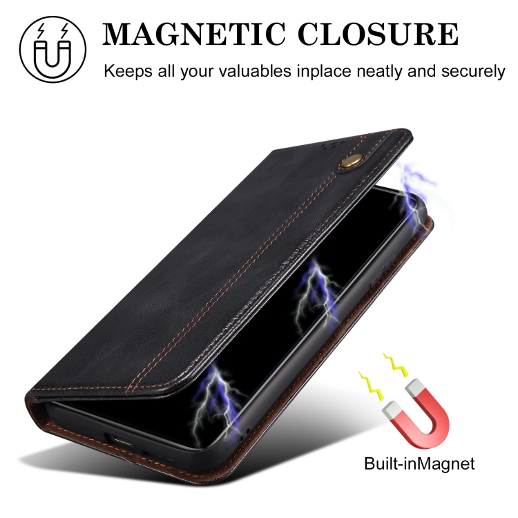 For Samsung Galaxy S25 5G Oil Wax Crazy Horse Texture Leather Phone Case(Black) For Samsung Galaxy S25 5G Oil Wax Crazy Horse Texture Leather Phone Case(Black)
