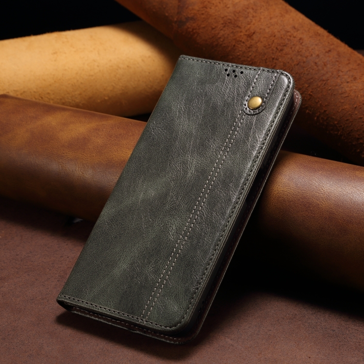 For Samsung Galaxy S25+ 5G Oil Wax Crazy Horse Texture Leather Phone Case(Green) For Samsung Galaxy S25+ 5G Oil Wax Crazy Horse Texture Leather Phone Case(Green)