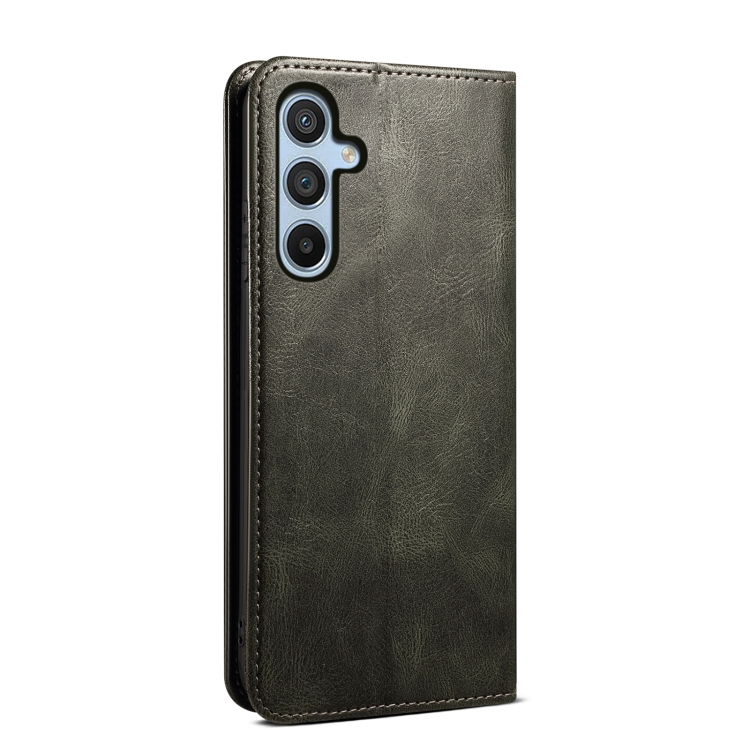 For Samsung Galaxy S25+ 5G Oil Wax Crazy Horse Texture Leather Phone Case(Green) For Samsung Galaxy S25+ 5G Oil Wax Crazy Horse Texture Leather Phone Case(Green)