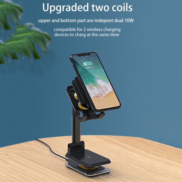 T6 2 in 1 Portable Folding Stand Wireless Charging, Style:Single Charge(White) T6 2 in 1 Portable Folding Stand Wireless Charging, Style:Single Charge(White)