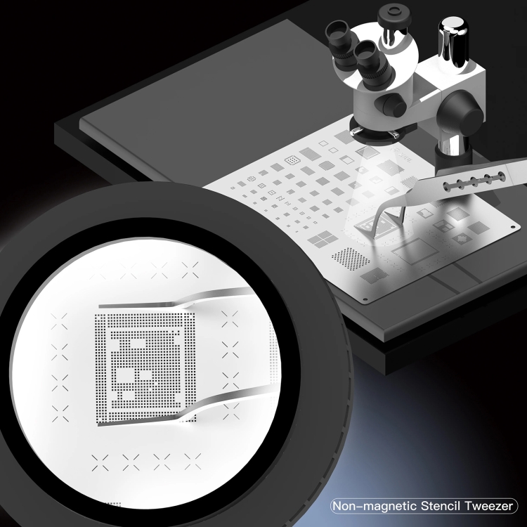 2UUL Non-magnetic Stainless Stencil Tweezers with Holes, Model:TW22 - 5